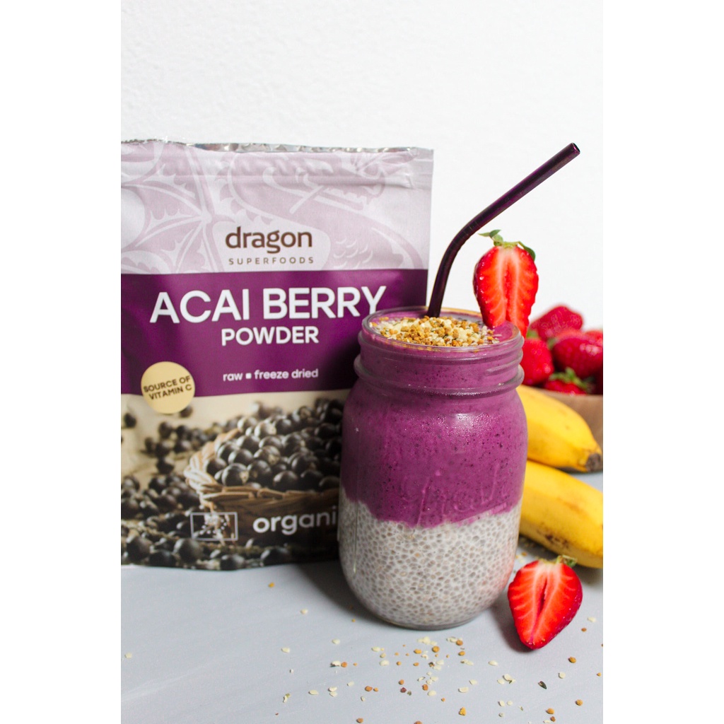 Bột đông lạnh Acai Berry hữu cơ Dragon Superfoods 75Gr