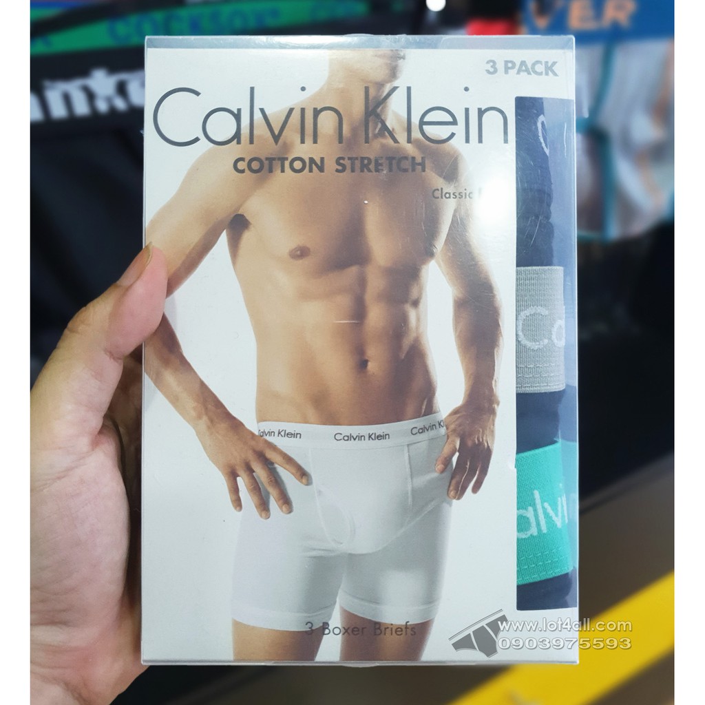 [CHÍNH HÃNG] Quần lót nam Calvin Klein NU2666 Cotton Stretch Classic Boxer Brief 3-pack Black