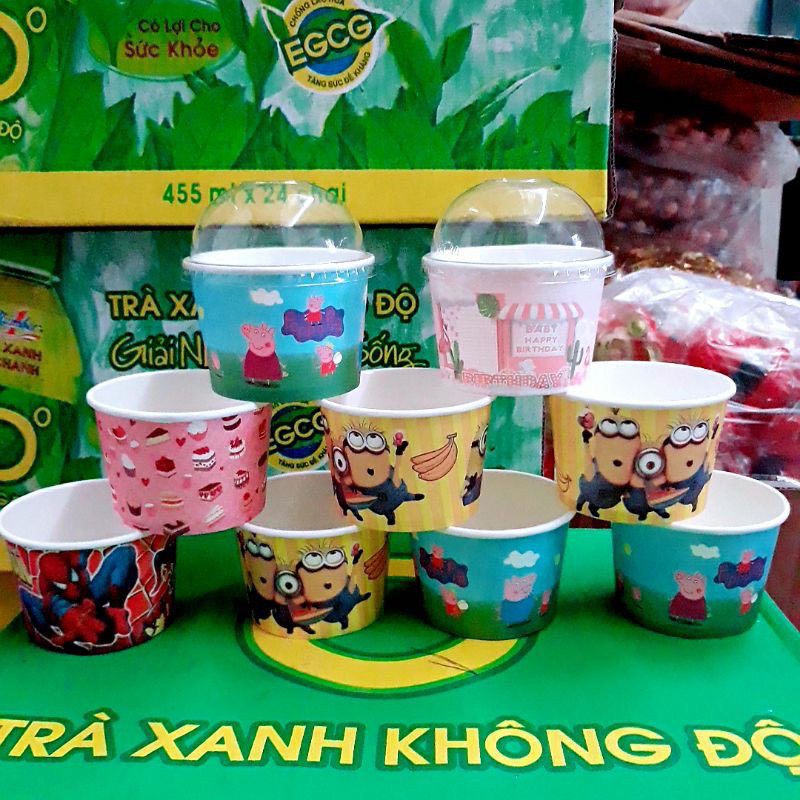 Set 100 cốc cừu giấy dùng 1 lần 240ml - KingPack