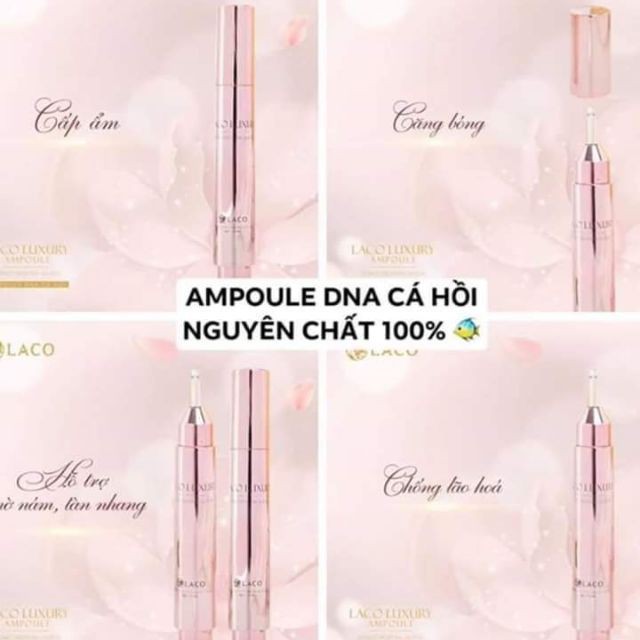 Serum Ampoule DNA Cá Hồi Laco Luxury - Giúp dưỡng ẩm sâu, da trắng sáng (tuýp 15ml)