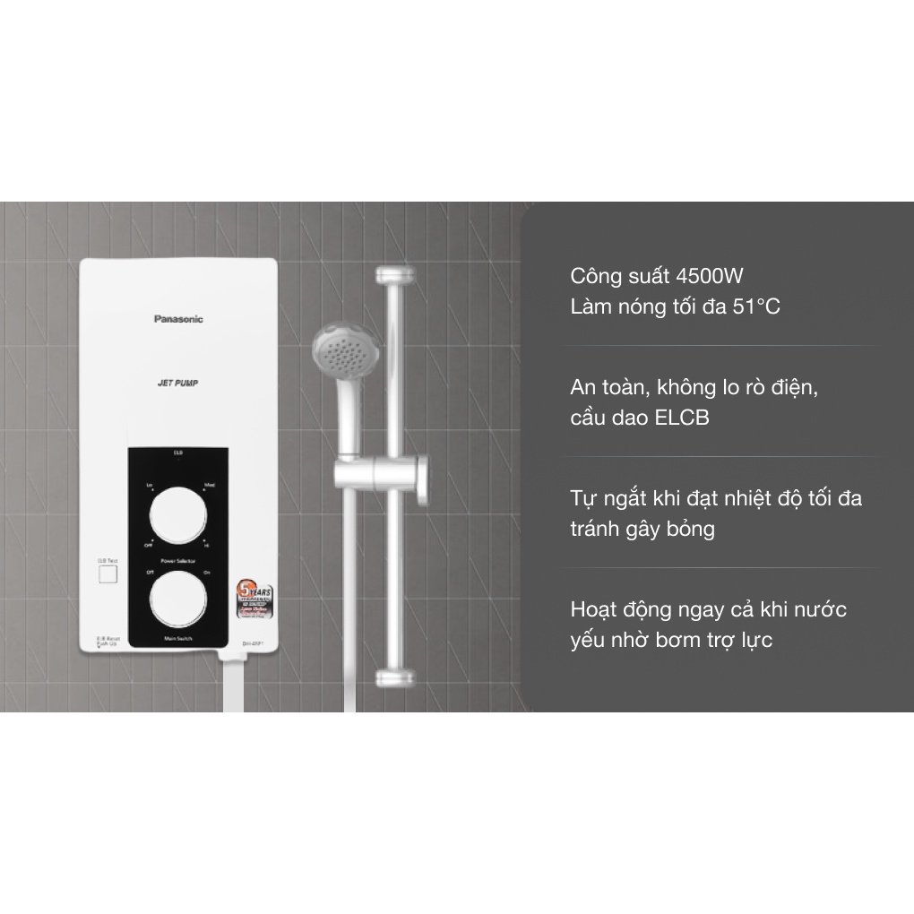 Máy nước nóng Panasonic 4500W DH4RP1VW