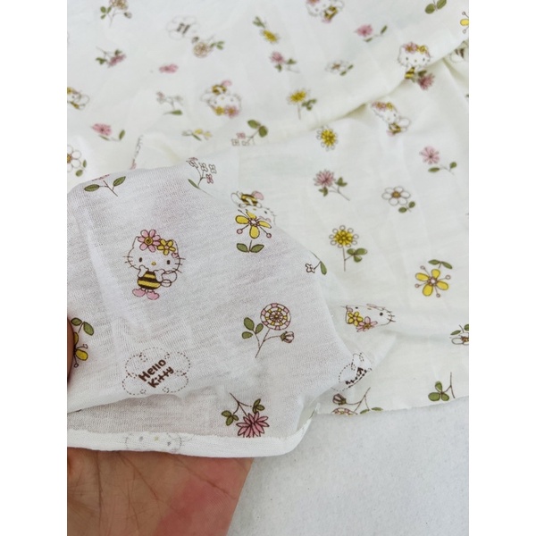 Vải thun cotton 2c hình kitty