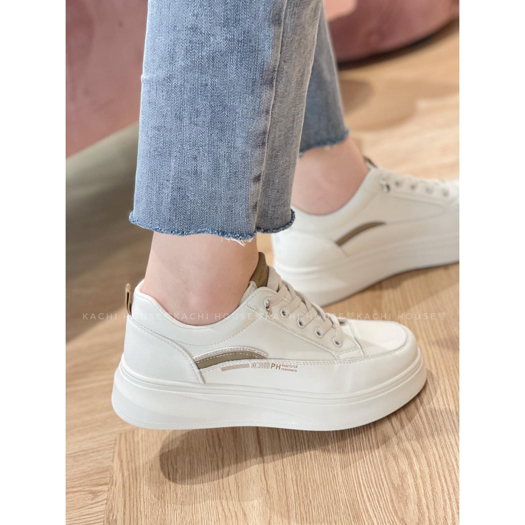 Giày thể thao viền nâu độn đế T-P E112- Kachi House
