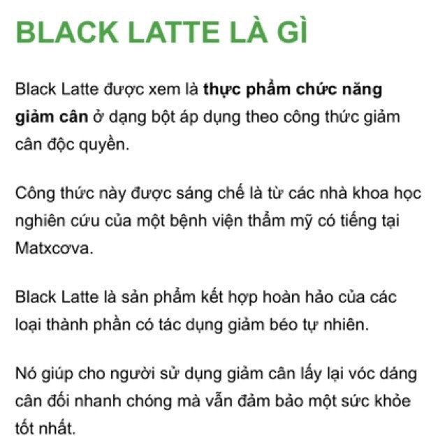 Trà giảm cân Black Latte