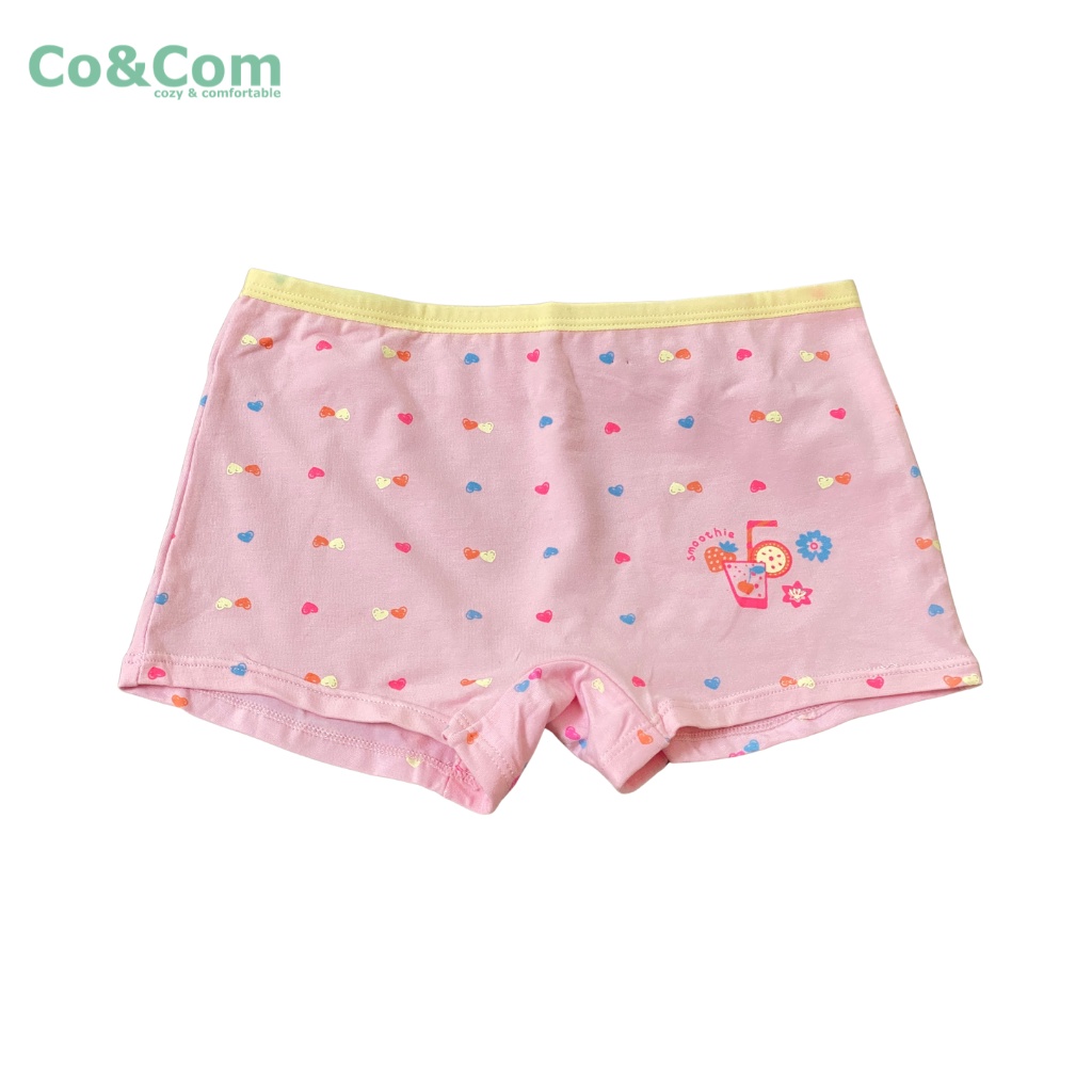 Set 2 Quần Chip Bé Gái 26-32 Kg, Quần Lót Dáng Đùi Co&amp;Com CD70058 Cotton Cao Cấp Dễ Thương Dáng Ôm