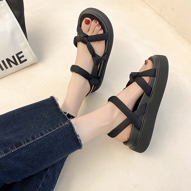 Sandal IELGY mũi tròn dày dặn phong cách thể thao thời trang cho nữ