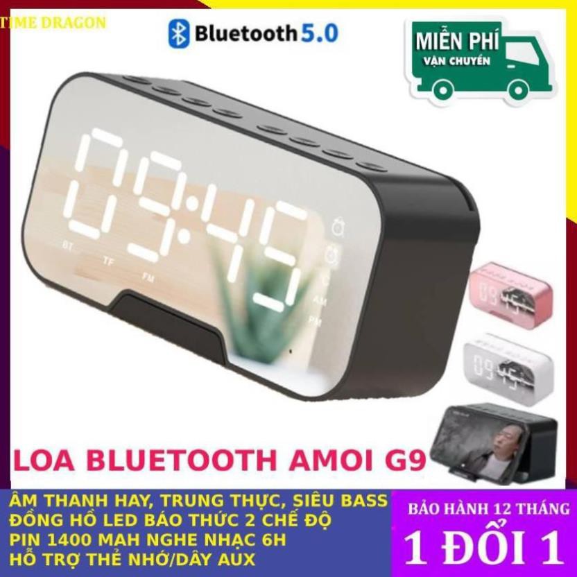 [FREESHIP💐] LOA BLUETOOTH AMOI G5_ĐÀI FM KIÊM ĐỒNG HỒ ĐỂ BÀN BÁO THỨC SIÊU ĐẸP