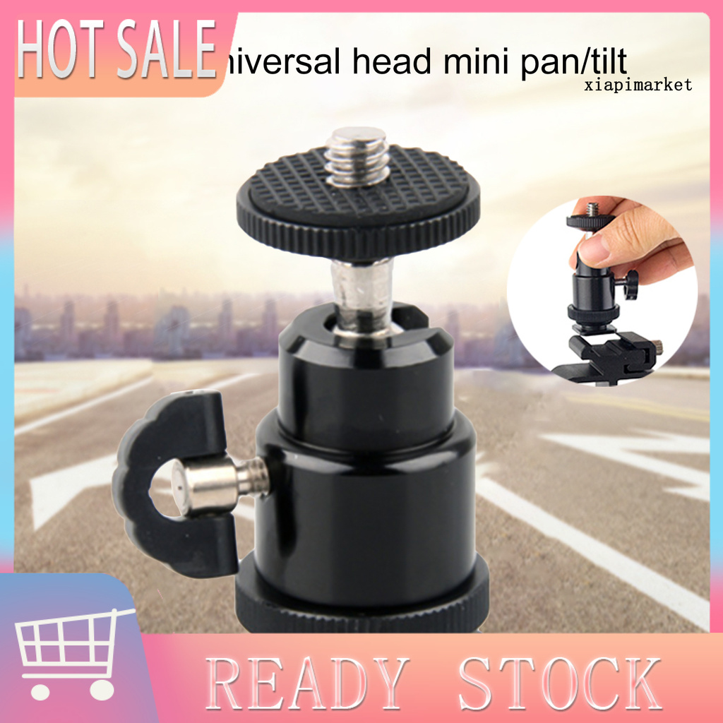 XIA| Standard 1/4 Screw Port Ball Head Convenient Panoramic Metal 360 Degree Swivel Tripod Adapter for Camera