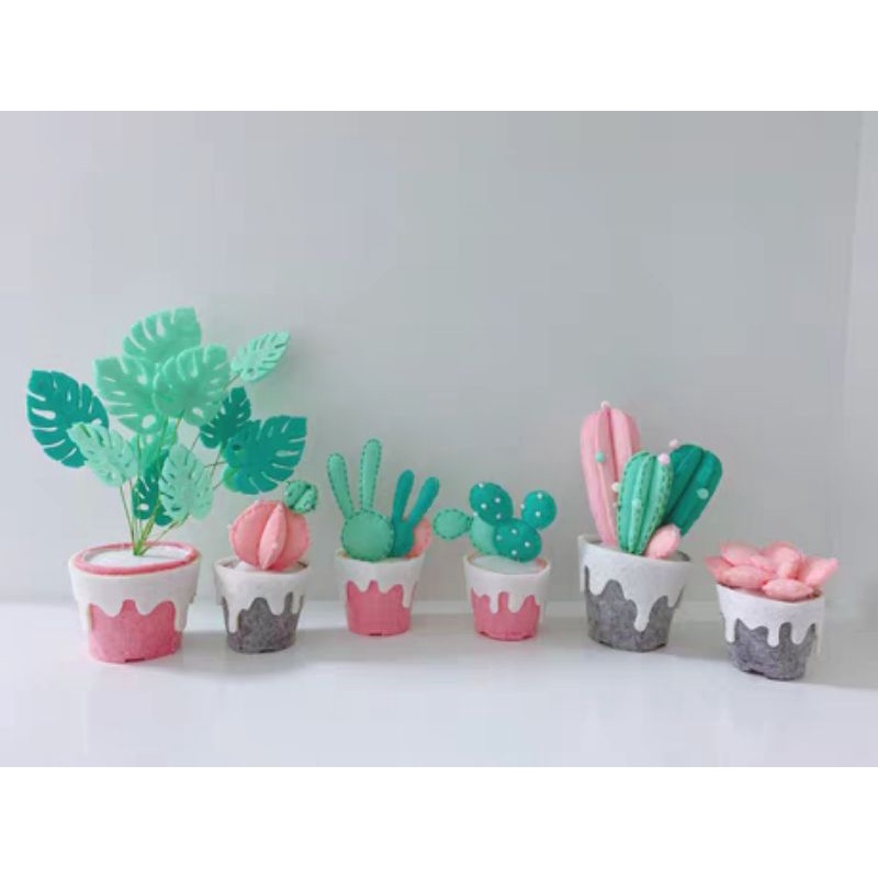 (HÀNG ORDER) Set nguyên vật liệu làm chậu sen đá handmade.