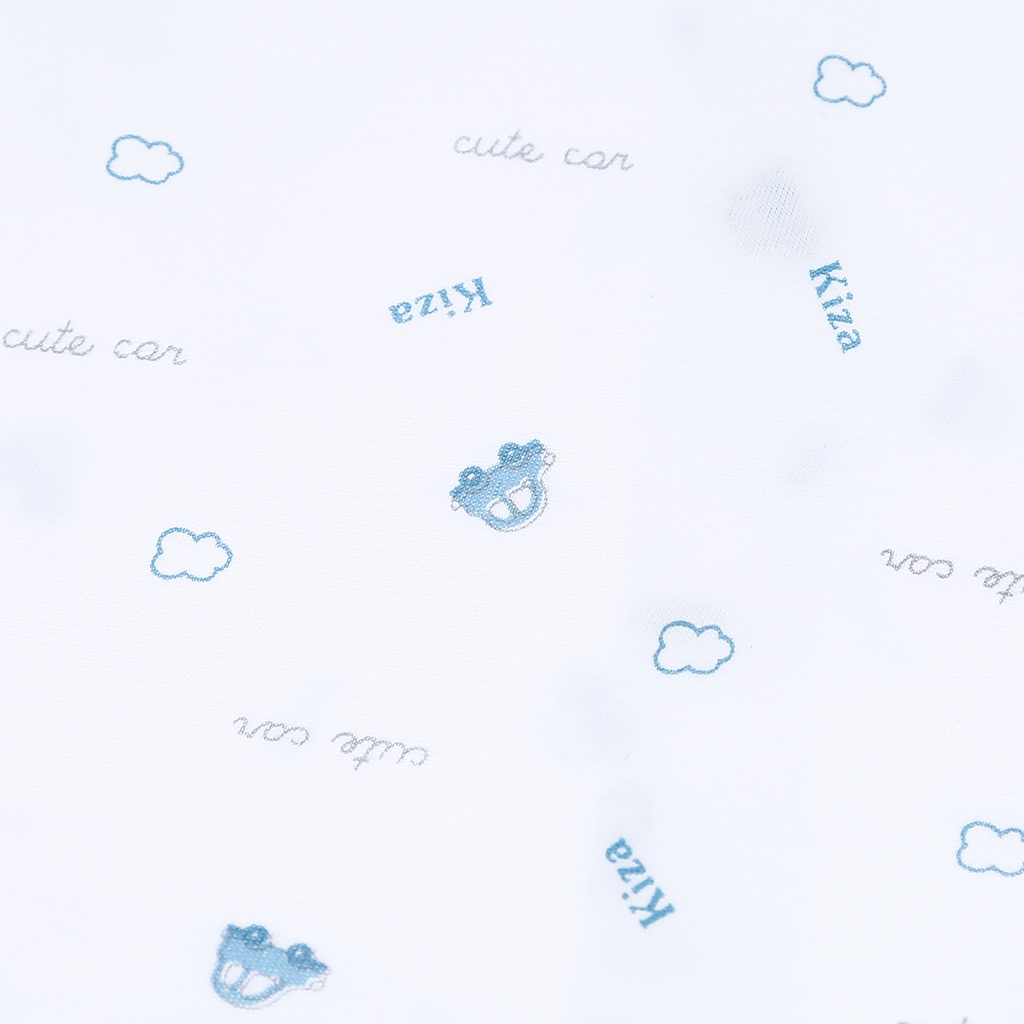 Áo sơ sinh dài tay Kiza in hoạ tiết Ô tô