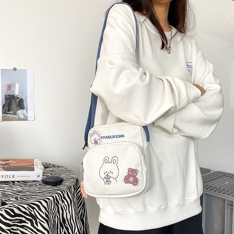 Túi Xách Nữ Vải Bạt Thời Trang Hàn 2021 | BigBuy360 - bigbuy360.vn