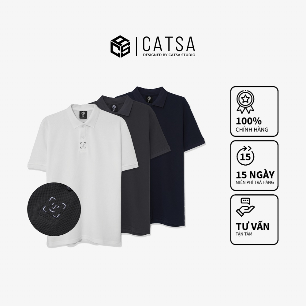 Áo thun polo nam 3 màu trắng, xám, xanh đen chất liệu cotton CVC cao cấp, mặc thoải mái,thoáng mát ATP307 - 308 - 309