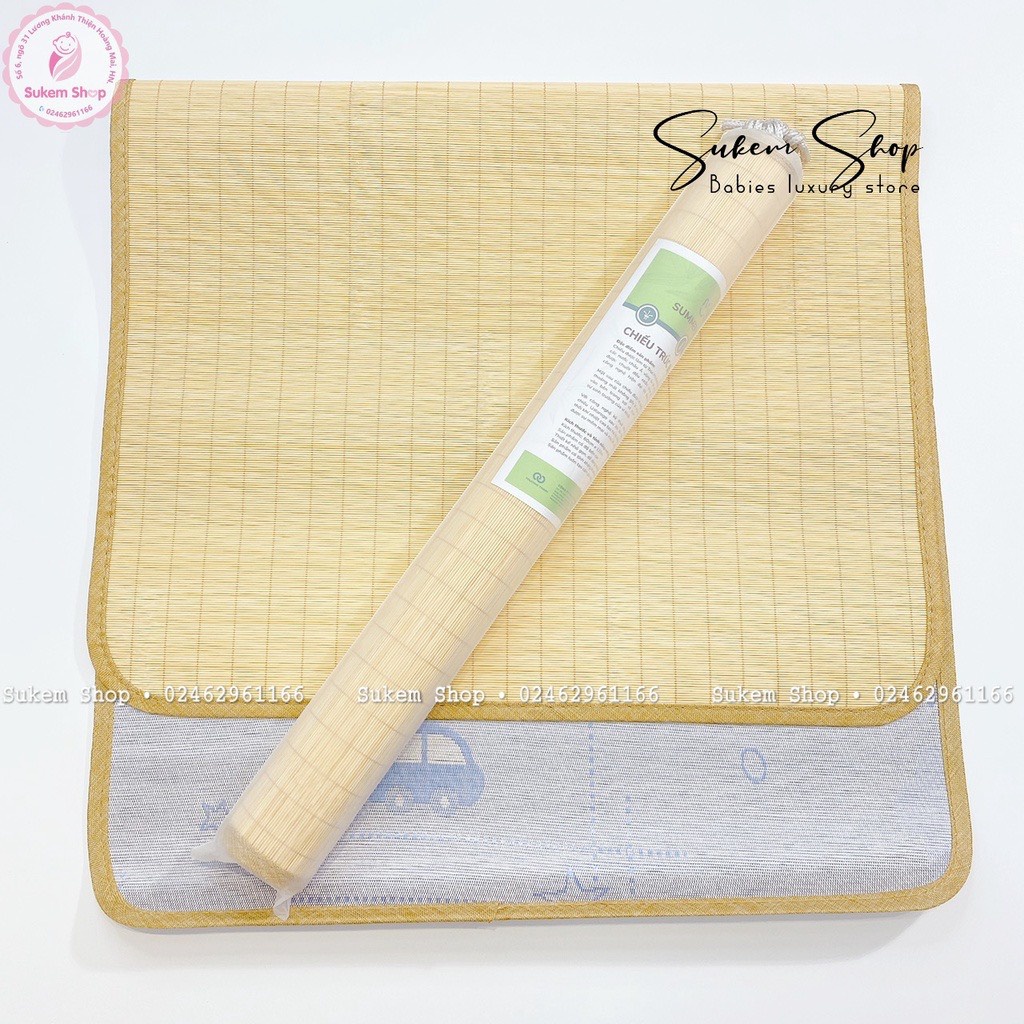 [Uala Rogo] Chiếu Trúc Bamboo Mềm Mát Sử Dụng 2 Mặt Tăm Tre Và Mặt Vải Tencel