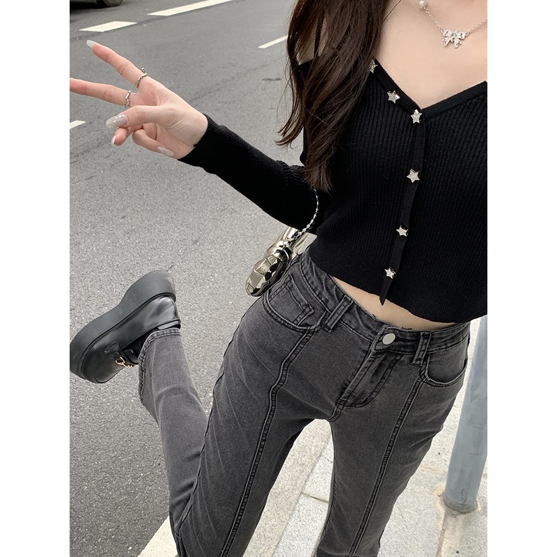 Quần denim lưng cao dáng ôm co giãn thời trang trẻ trung 49008 | BigBuy360 - bigbuy360.vn