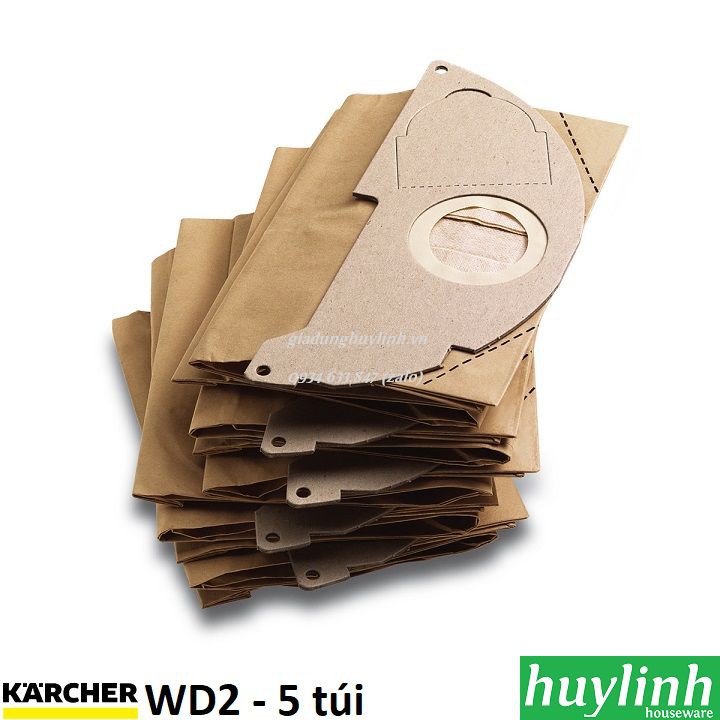 Freeship Bộ 5 túi lọc bụi Karcher WD2 - 6.904-322.0