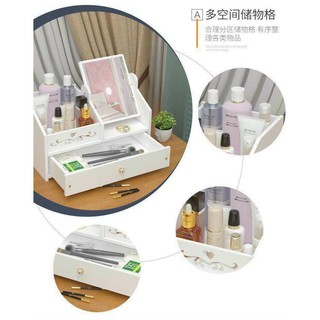 Kệ Đựng Đồ Trang Điểm 💖[FreeShip][Tặng Quà]💖 Kệ Đựng Mỹ Phẩm Bằng Gỗ Có Gương Cao Cấp