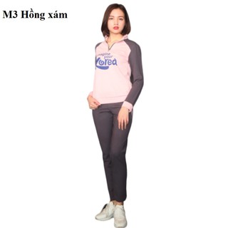 Bộ thể thao nữ thu đông Hàn Quôc thương hiệu Vicci màu ( Hồng xám, Xanh coban) thumbnail