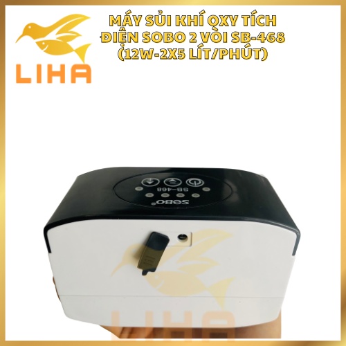 Máy Sủi Oxy Tích Điện 2 Vòi Sobo SB-468  - Sủi Oxi Cho Bể Cá