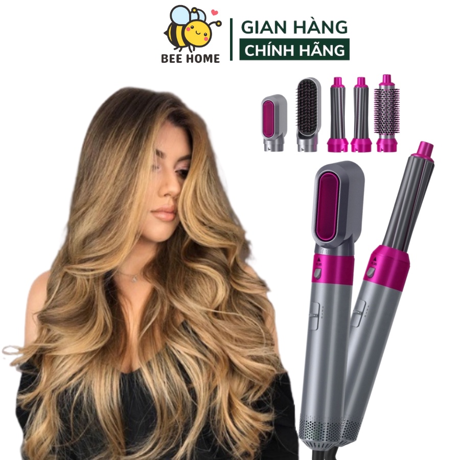 Máy tạo kiểu tóc, lược điện làm tóc đa năng 5in1 kiêm máy sấy tóc tự động, uốn xoăn, làm phồng cao cấp hàn quốc