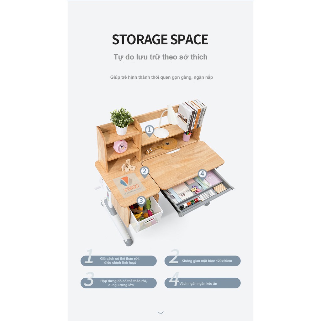 (Chính hãng cao cấp) Bàn học sinh thông minh chống gù, chống cận Sihoo H7C gỗ tự nhiên | BigBuy360 - bigbuy360.vn