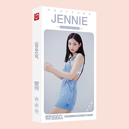 Hộp ảnh Postcard Jennie Blackpink 1660 ảnh bộ ảnh có ảnh dán sticker lomo bưu thiếp