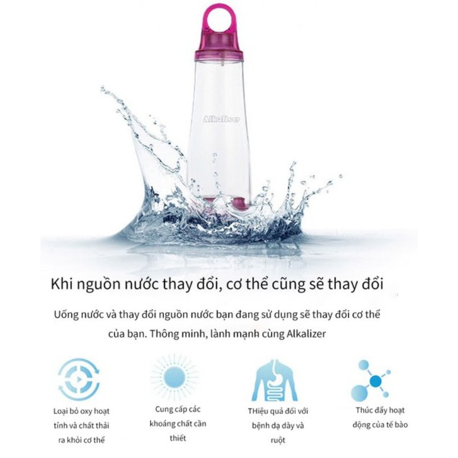 Bình nước tạo kiềm Alkaliser DOD-500 nhập khẩu Hàn Quốc hàng chính hãng bảo hành 1 năm dung tích 550ml quà tặng sức khỏe