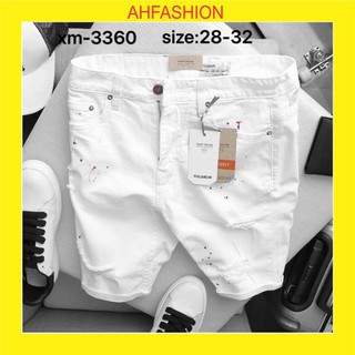 Quần short jean nam cao cấp vẩy sơn chất bò giá rẻ mẫu mới nhất AHFASHION MS3360