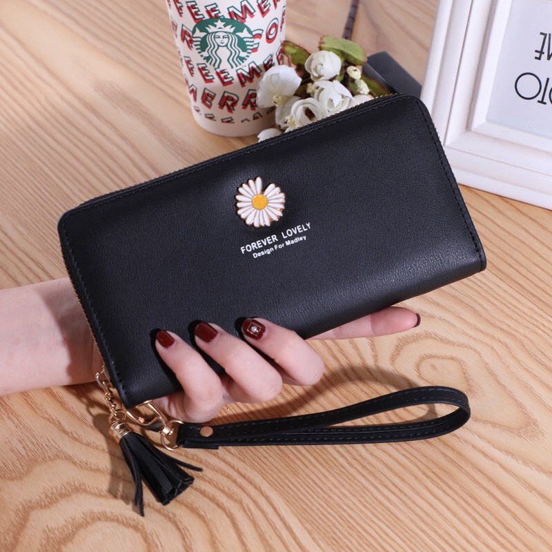 Ví Dài Nữ Cầm Tay Hot Trend Hoa Cúc - Phong Cách Hàn Quốc