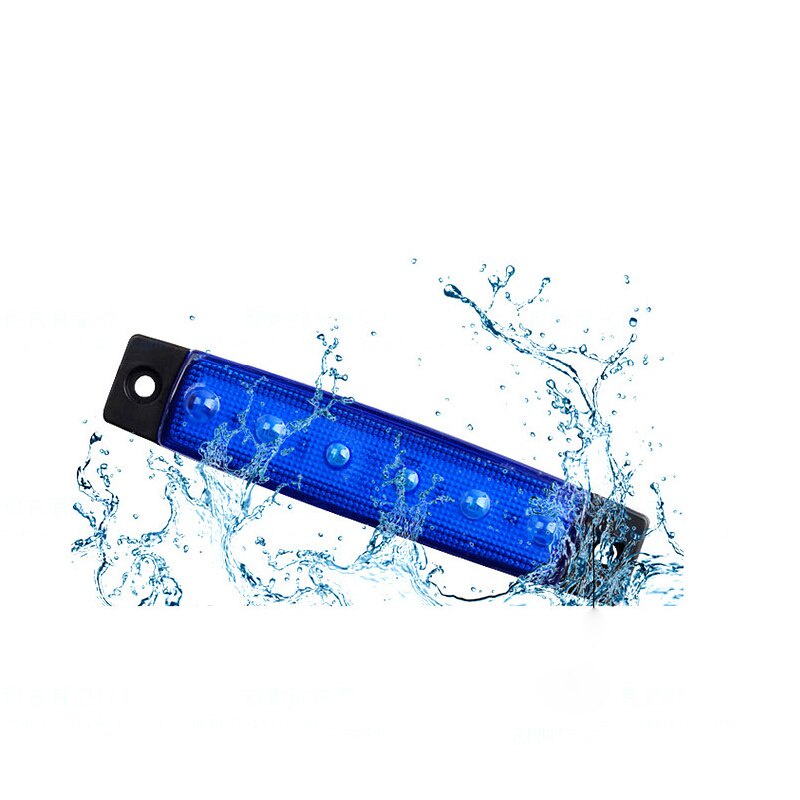 Set 10 Đèn 6 Bóng LED 12V 24V Ánh Sáng Trắng / Vàng Cảnh Báo Gắn Hông Xe Tải