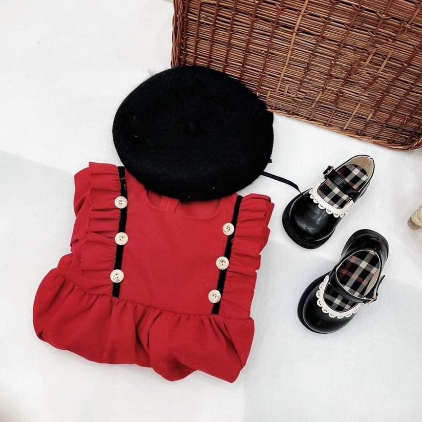 A100 - Váy Nhung Cho Bé Gái Loại Đẹp (10-20kg)