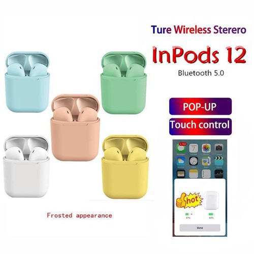 Tai Nghe Bluetooth blutooth Không dây i12 Inpods 12 giống Airpods dùng cho iphone, android có mic chống ồn giá rẻ