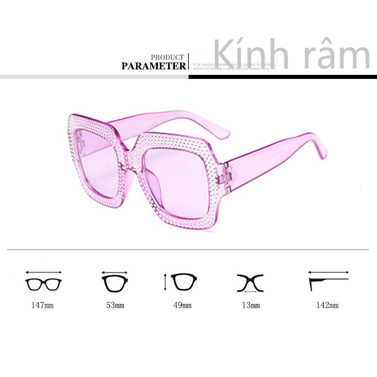 Kính mát hình vuông cỡ lớn kiểu dáng thời trang cao cấp cho nam và nữ
