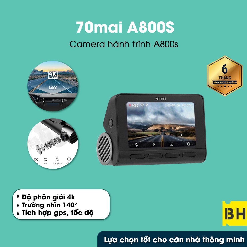 Camera hành trình 70mai Dash Cam A800S-1 bản quốc tế bộ có cả Cam trước và sau