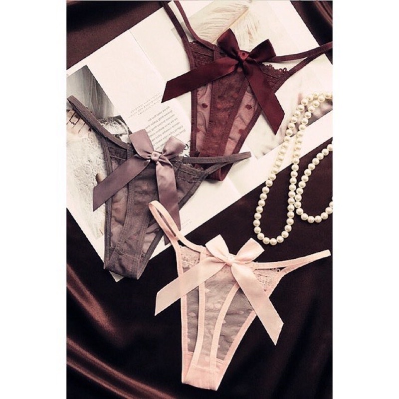 QUẦN LÓT LỌT KHE REN ĐÍNH NƠ SEXY 8065