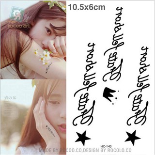 Hình xăm dán chữ sao đen 10x6cm_ mua 5 tặng 1 mẫu đồng size