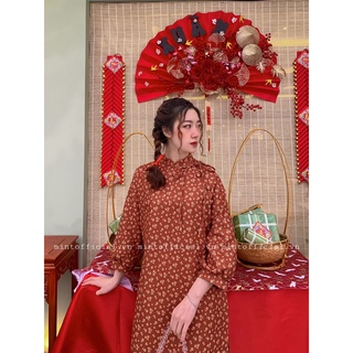 Áo dài Tết madebymint kèm quần lụa