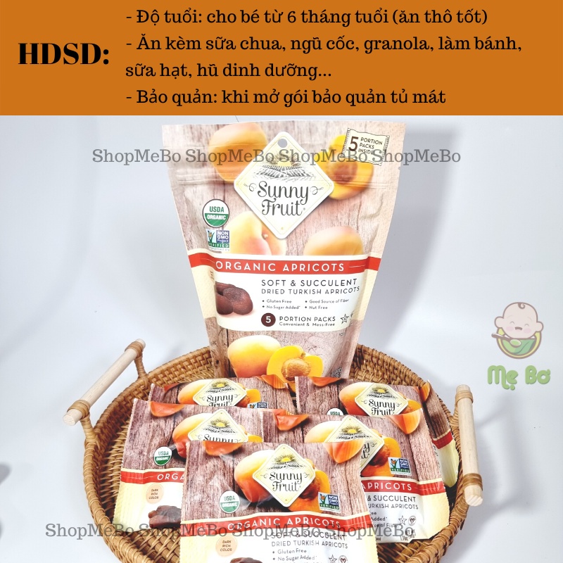 [Sunny Fruit] Quả khô hữu cơ Sunny Fruit (gói nhỏ 50g): nho khô, mơ khô, sung (fig) khô...