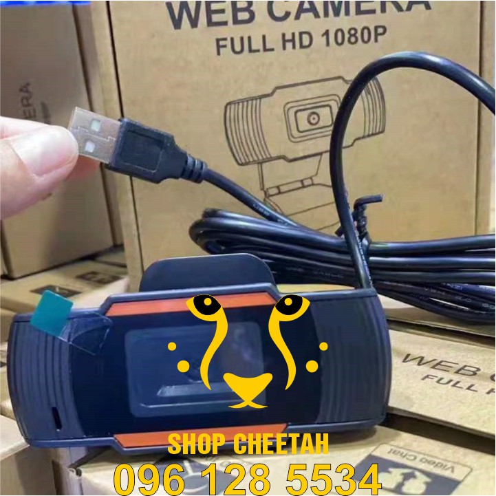 Webcam kẹp HD 1080P siêu nét – Có mic và đèn led hỗ trợ học trực tuyến – Đế kẹp màn hình cố định tiện lợi – Bảo 1 năm