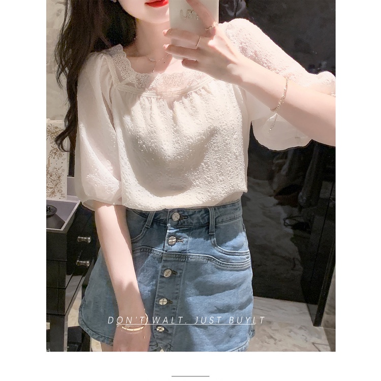 FF9042 Áo chiffon ngắn tay nữ hè hàng nhập