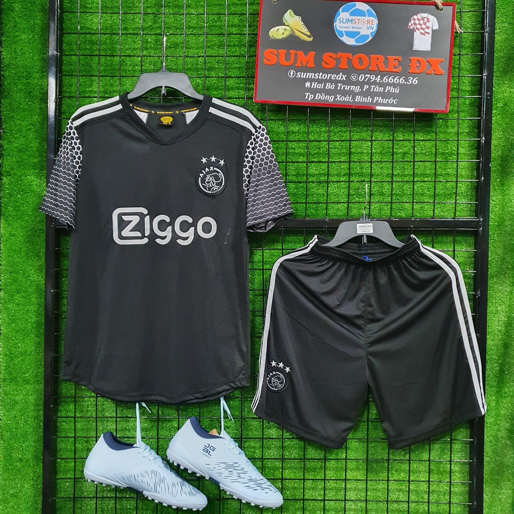 Ajax Amsterdam Đen SV 2020 - Áo Đá Banh Thun Lạnh Cao Cấp