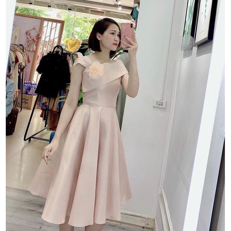 Váy lệch vai tafta dự tiệc, kỉ yếu, đầm thiết kế tiệc cưới cô dâu