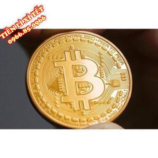 Đồng Xu Bitcoin Mạ Vàng 24k có hộp đựng