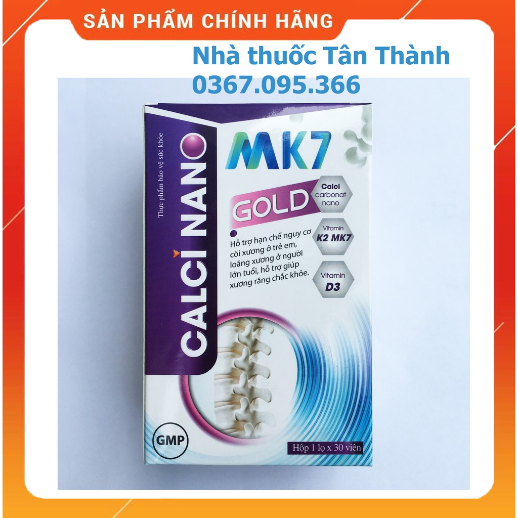 Calci Nano Mk7 Gold – Calcium + VTM K2 + D3 – Cao lớn để vươn xa