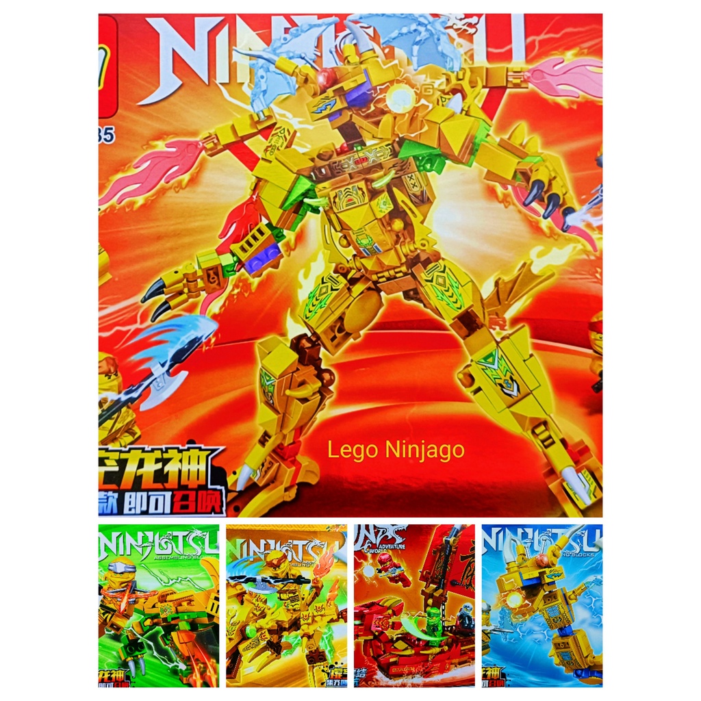 Đồ chơi lắp ráp,lego ninjago robot rồng phi tuyền cùng binh sỹ Ninjago mẫu A8100 phối hợp 4 in 1