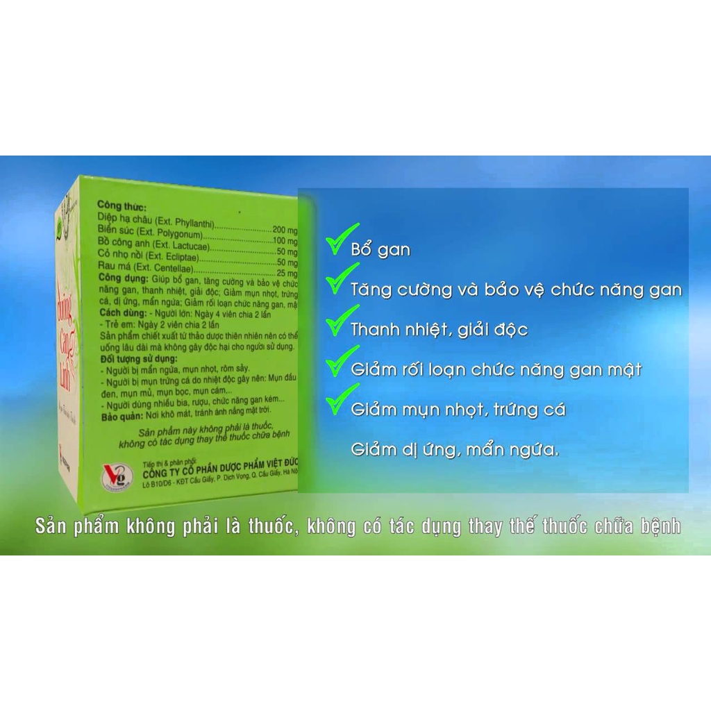 Dưỡng can linh - bổ gan thanh nhiệt hỗ trợ chức năng giải độc gan