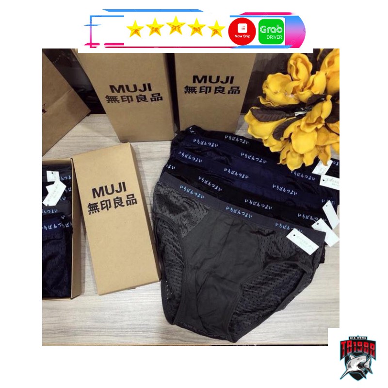 Set 4 quần sịp nam muji tam giác có lỗ thông hơi