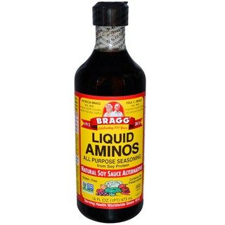 Nước tương (xì dầu) không biến đổi gen BRAGG LIQUID AMINOS 473ml