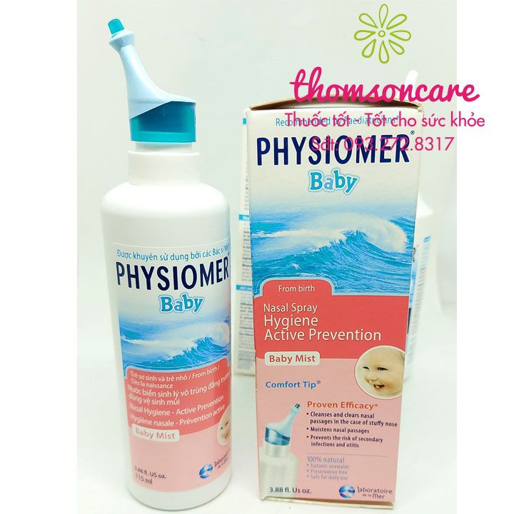 Xịt muối biển Physiomer rửa mũi cho bé - Chai 135ml - Nhập khẩu chính hãng từ Pháp