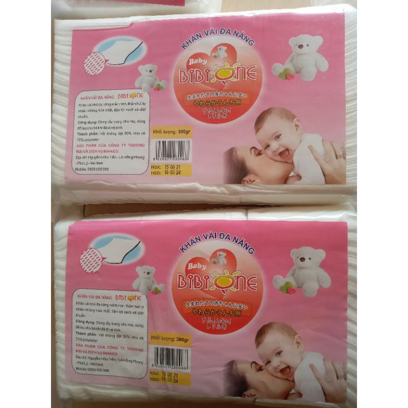 Khăn khô đa năng Mom love, Bibione siêu dai và mềm mại 300 tờ