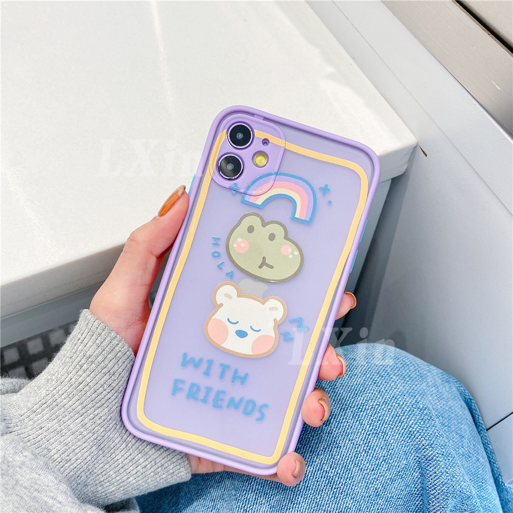 Ốp điện thoại nhựa acrylic nhám họa tiết màu sắc dễ thương cho SAMSUNG GALAXY A12 A02S A52 A11 A51 A71 A50S A30S A20S A50 | BigBuy360 - bigbuy360.vn